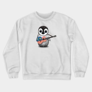 Baby Penguin Playing Malaysian Flag Guitar Crewneck Sweatshirt